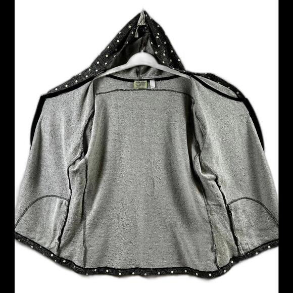 ONQUE SPORT Full Zip Hoodie Charcoal Gray with White Polka Dot XL - Picture 5 of 6